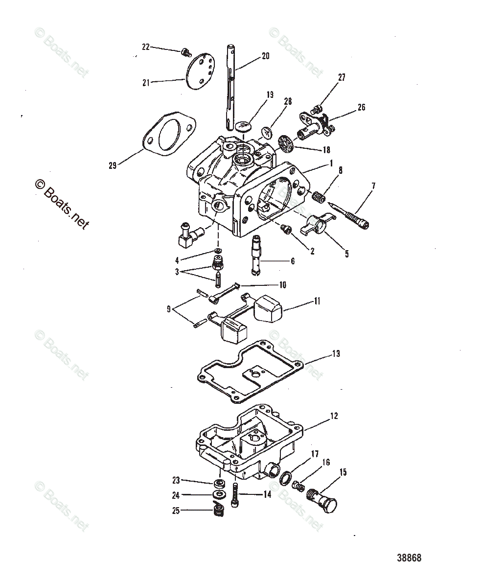 Mercury Outboard 75HP OEM Parts Diagram For Carburetor Assembly | Boats.net