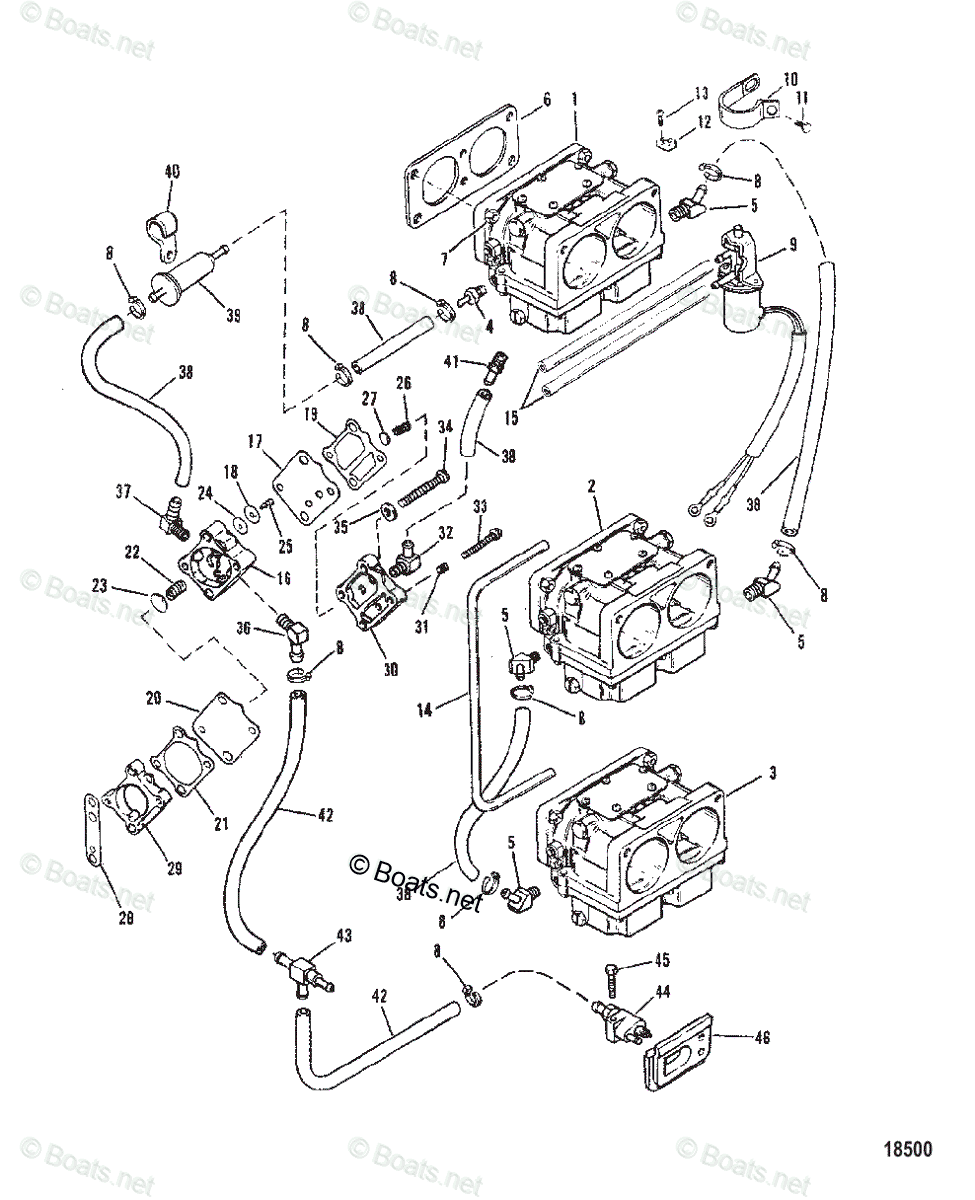 Mercury Outboard 150HP OEM Parts Diagram for FUEL PUMP AND CARBURETOR ...