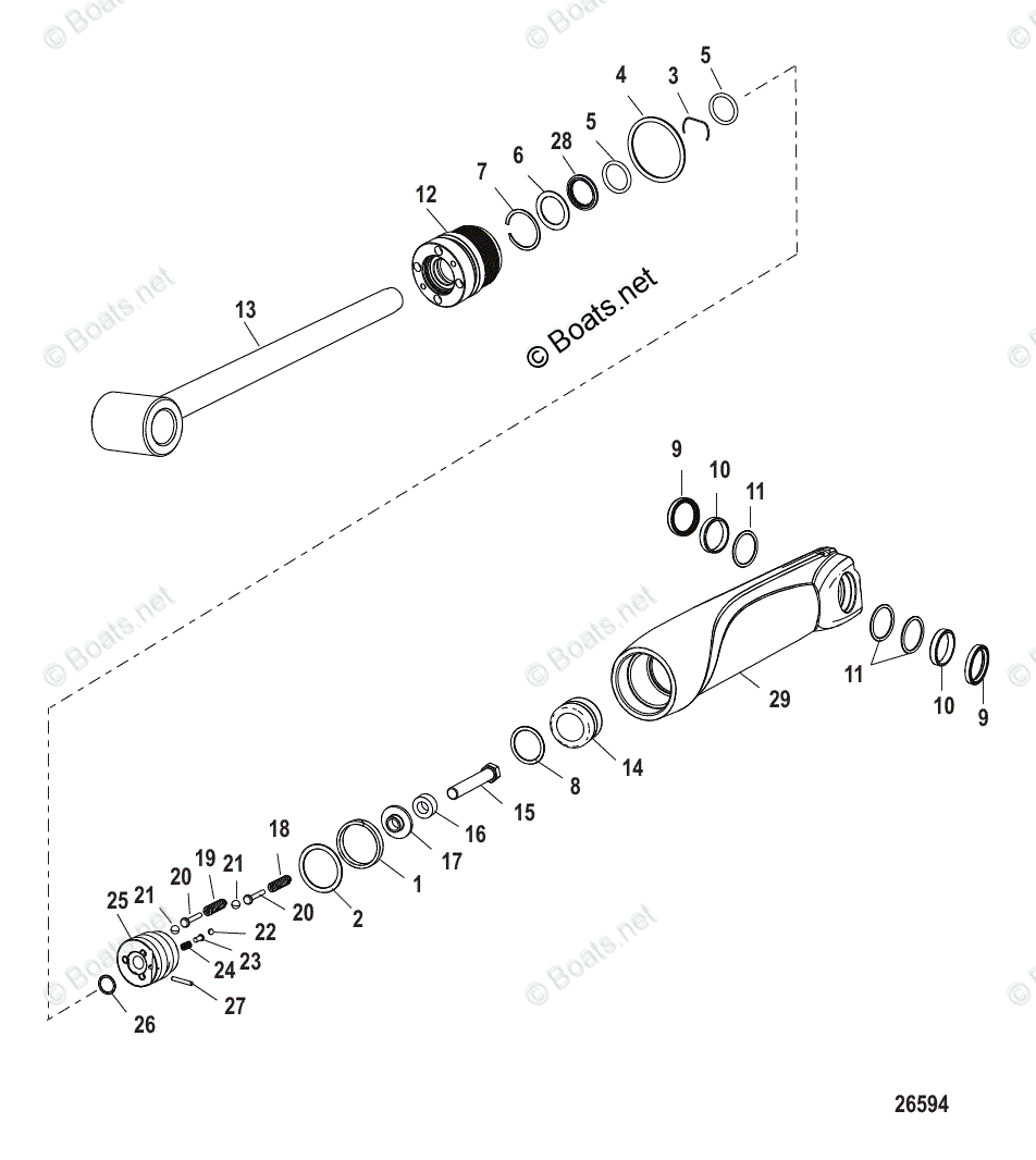 Mercruiser Sterndrive Transoms OEM Parts Diagram for Power Trim