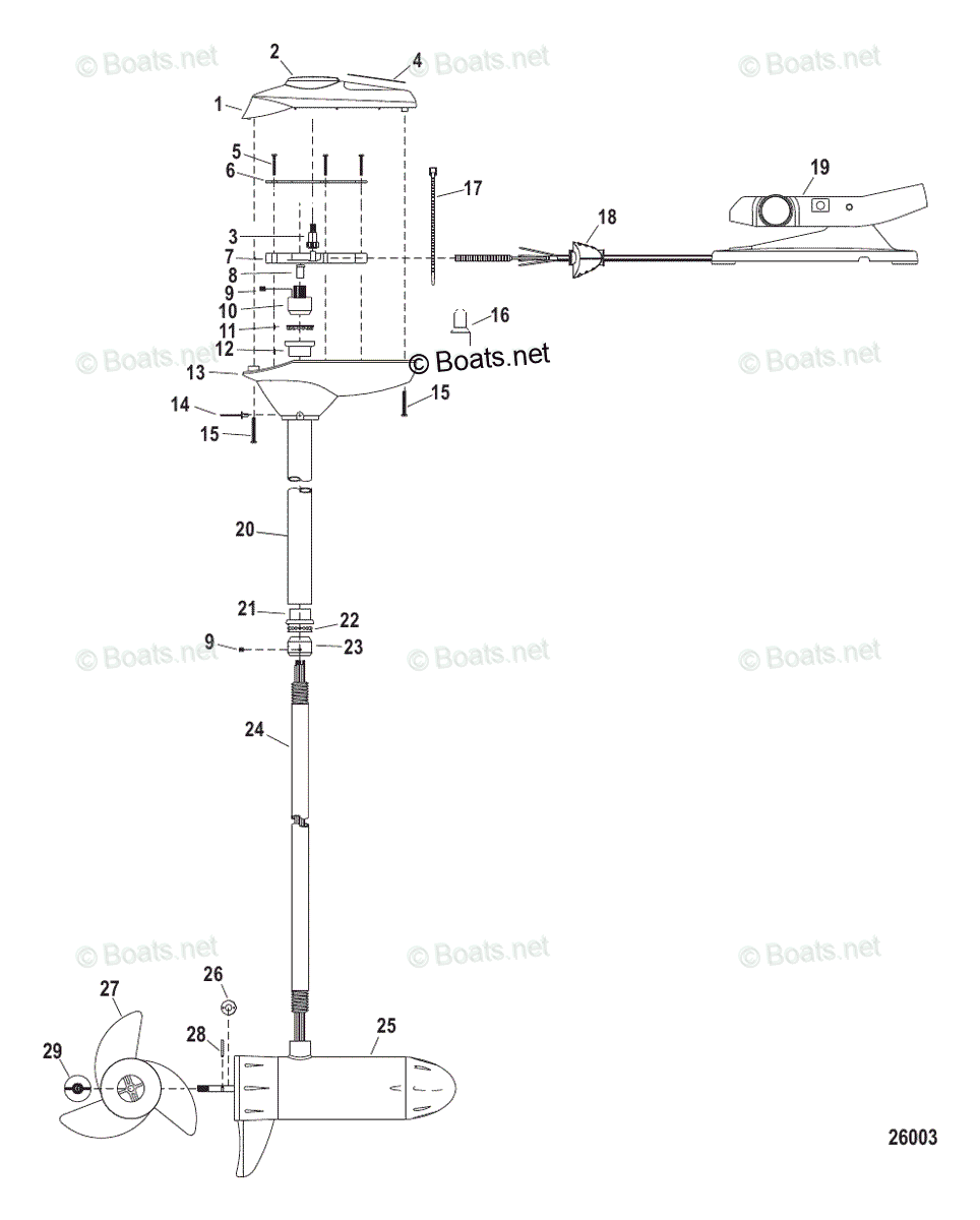 Trolling Motor Brute Series OEM Parts Diagram for