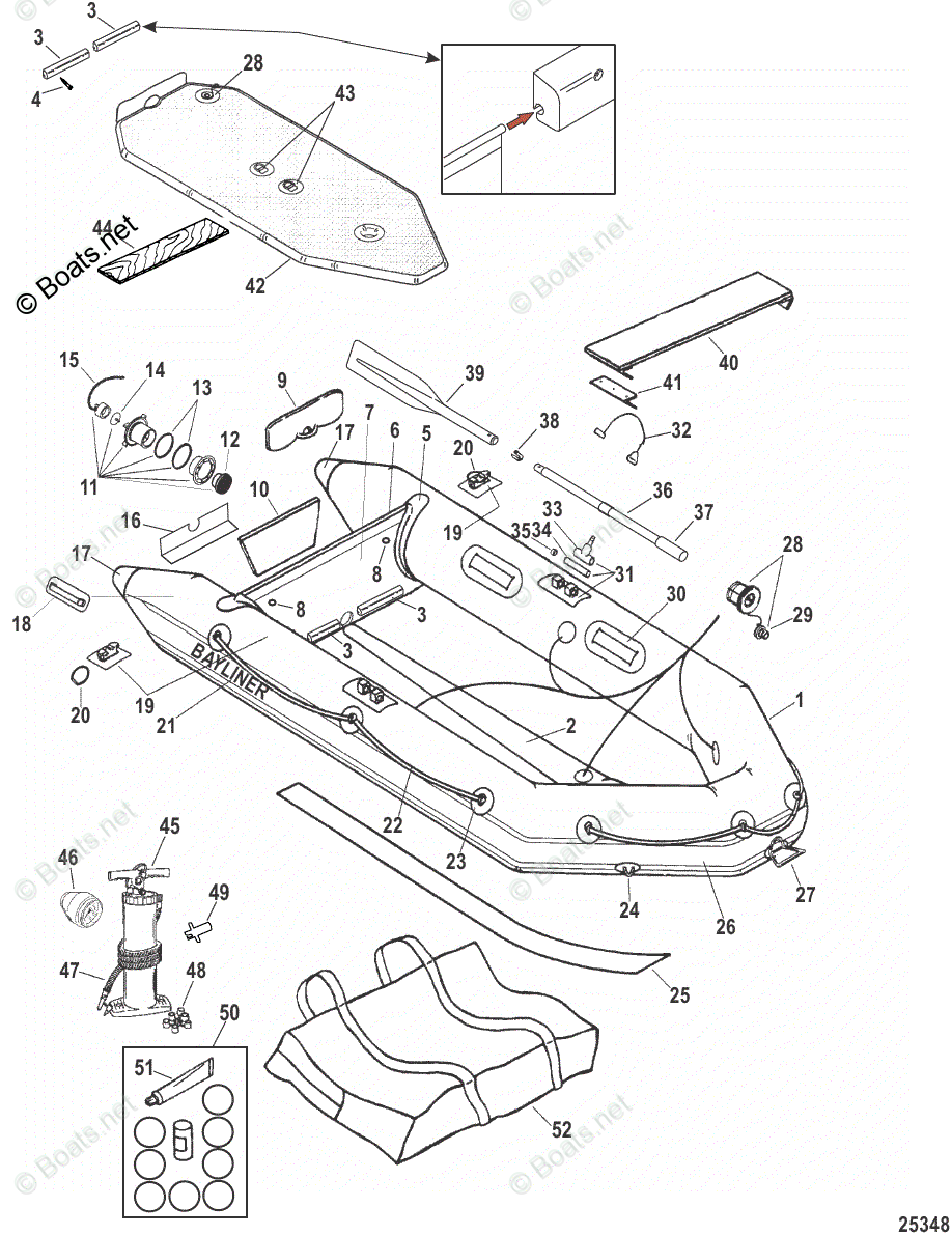 Mercury Inflatable Boats 2006 OEM Parts Diagram for Air Deck Models ...