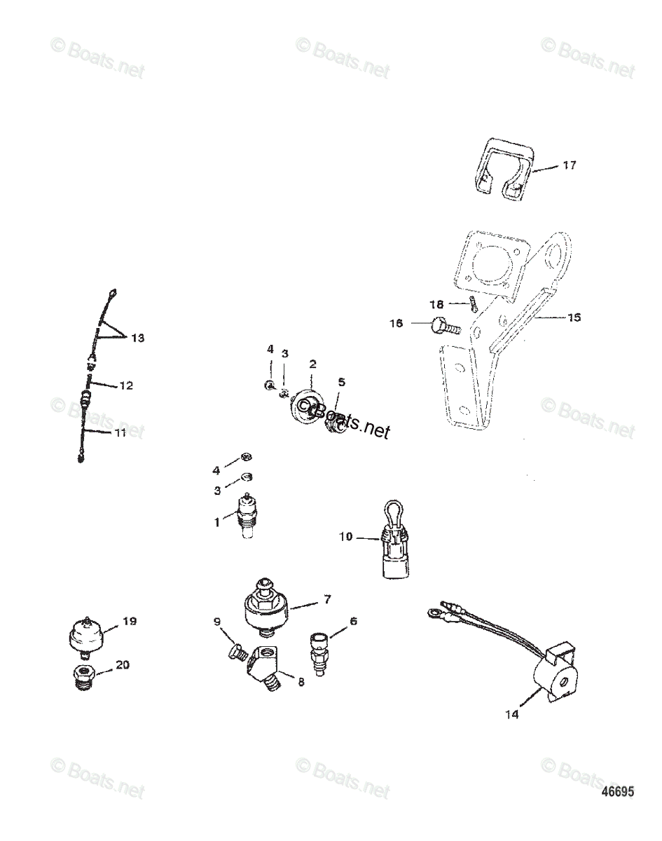 Mercruiser Sterndrive Gas Engines OEM Parts Diagram for SENDERS AND ...