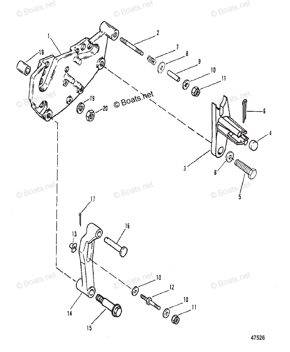 Mercruiser Sterndrive Gas Engines OEM Parts Diagram for Shift Bracket