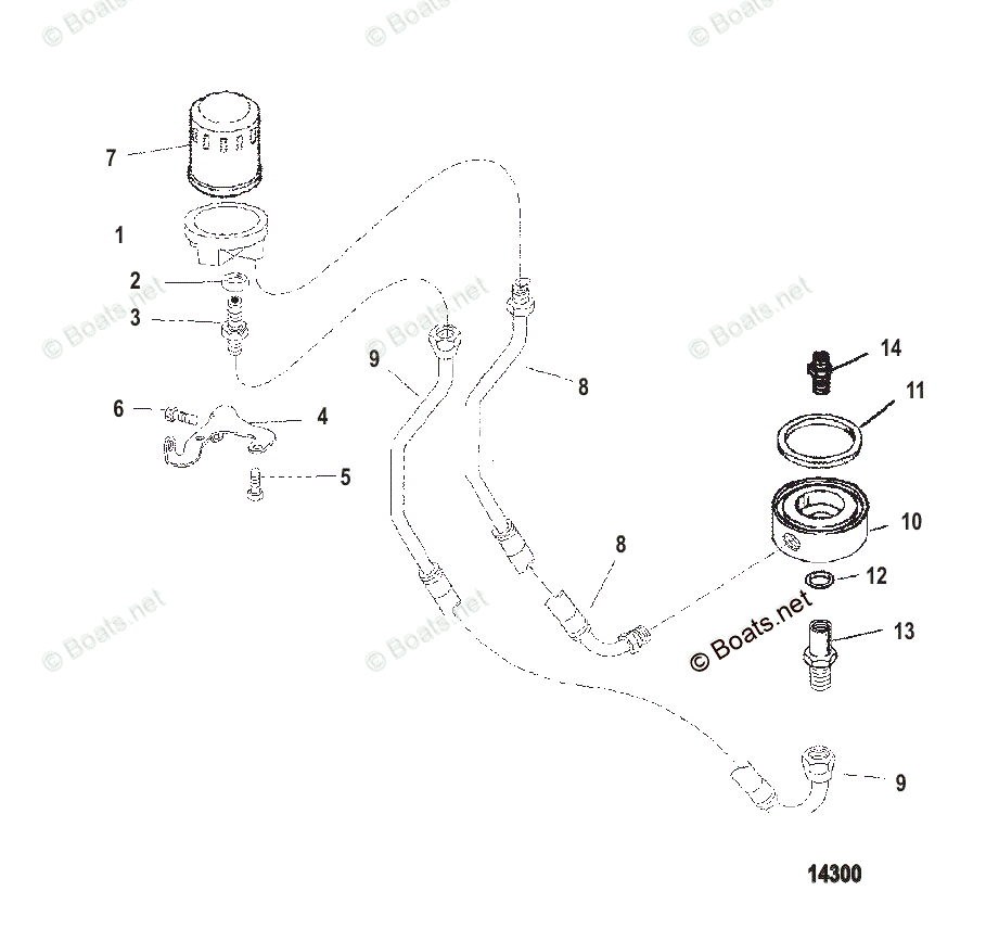 Mercruiser Sterndrive Gas Engines OEM Parts Diagram for Remote Oil