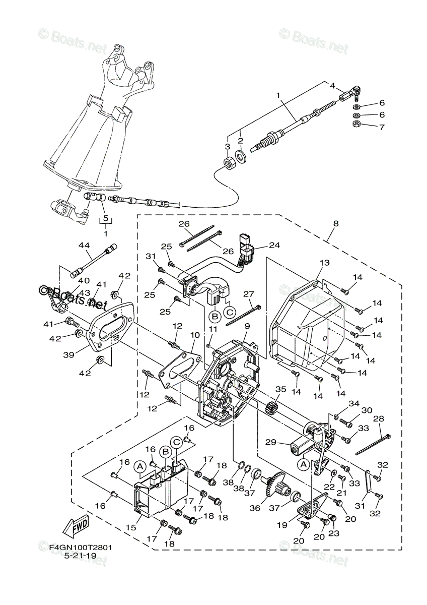 Yamaha Waverunner 2019 OEM Parts Diagram for CONTROL CABLE | Boats.net