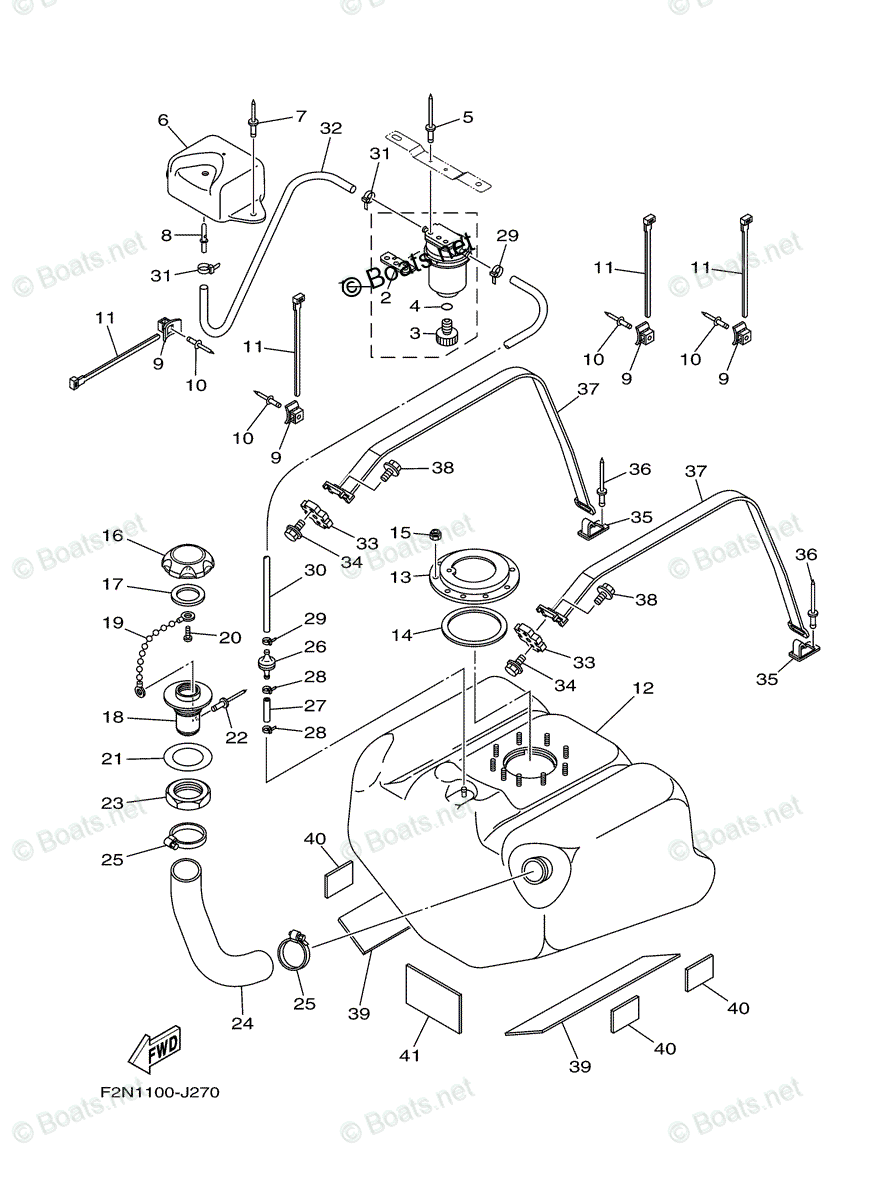 Yamaha Waverunner 2010 Oem Parts Diagram For Fuel Tank 