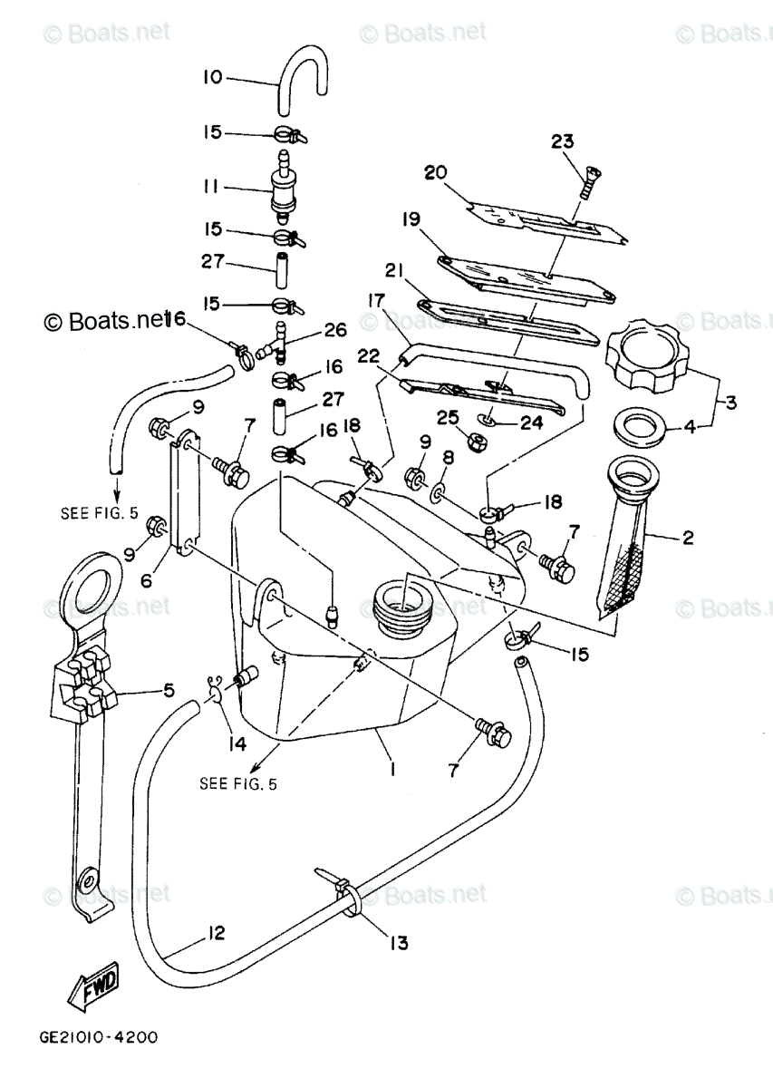 Yamaha Waverunner 1994 OEM Parts Diagram for Oil Tank (For