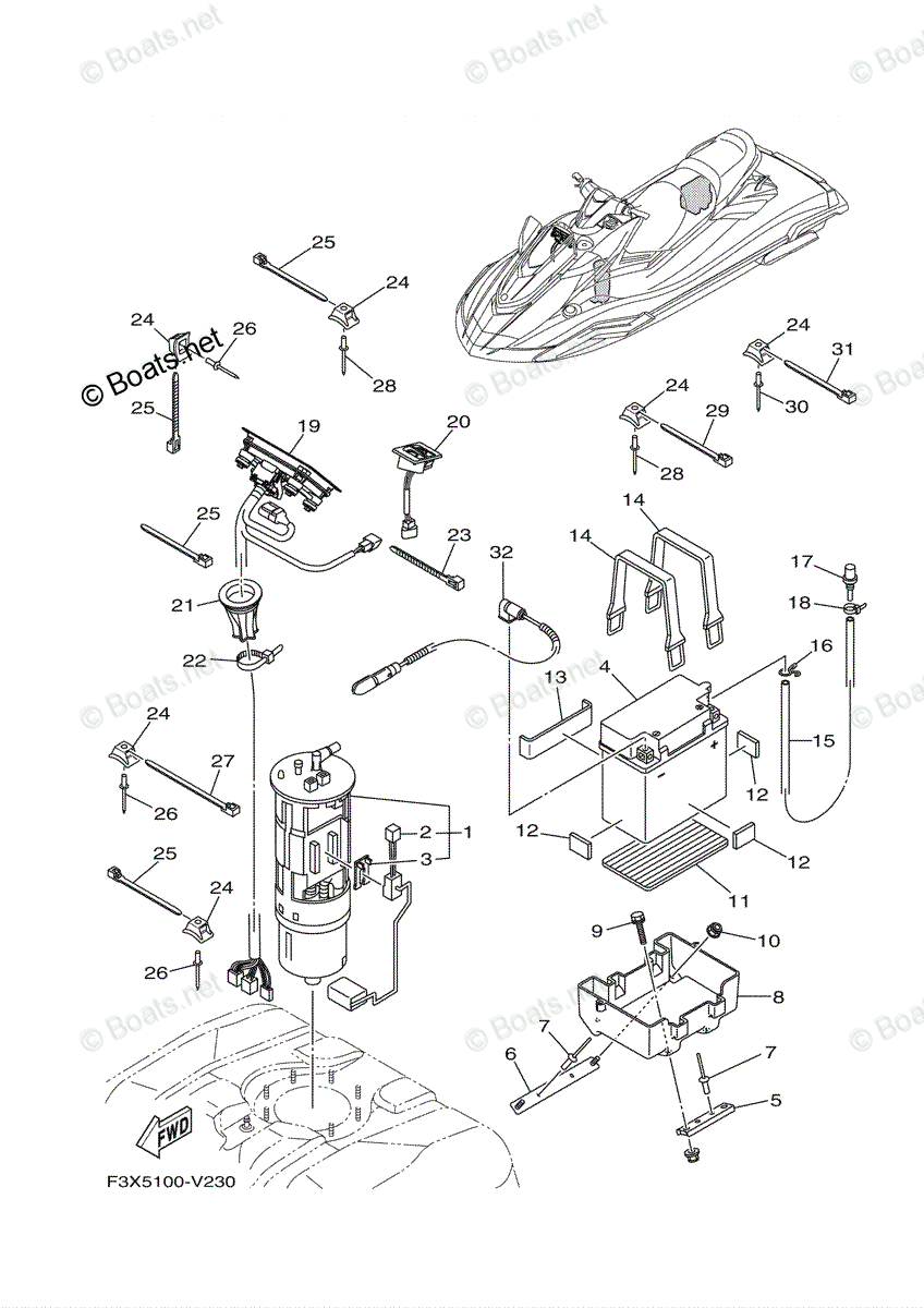 Yamaha Waverunner 2020 OEM Parts Diagram for ELECTRICAL 3