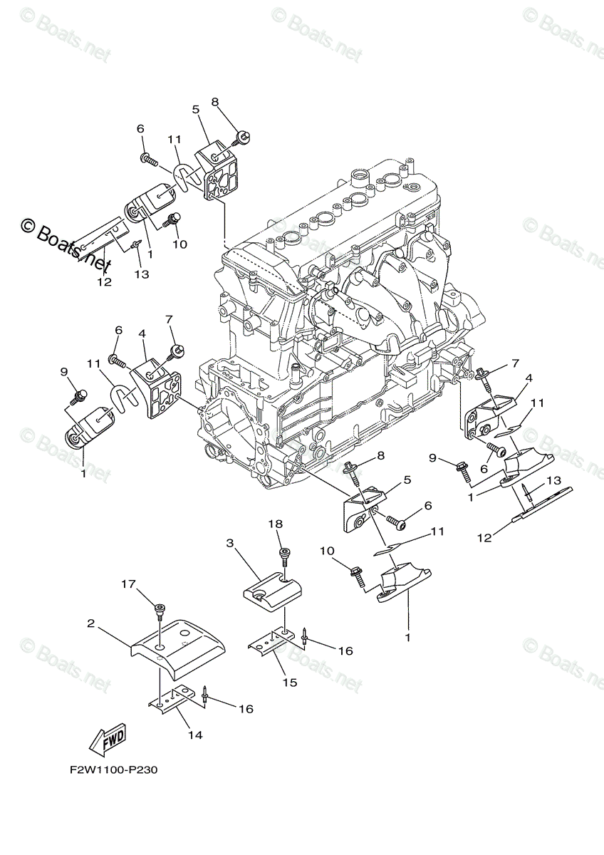 Yamaha Waverunner 2017 OEM Parts Diagram for Engine Mount | Boats.net