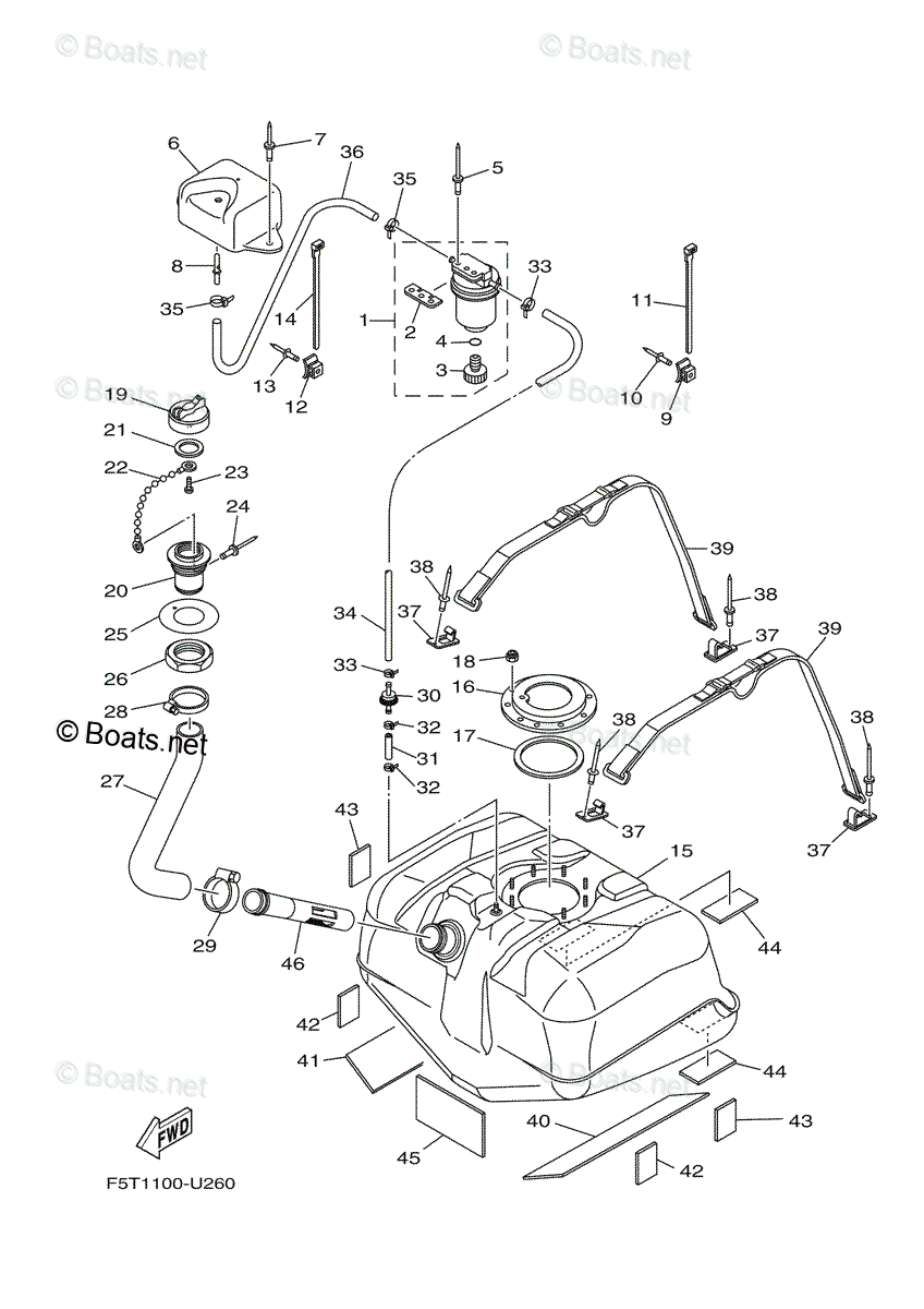 Yamaha Waverunner 2020 OEM Parts Diagram for FUEL TANK | Boats.net