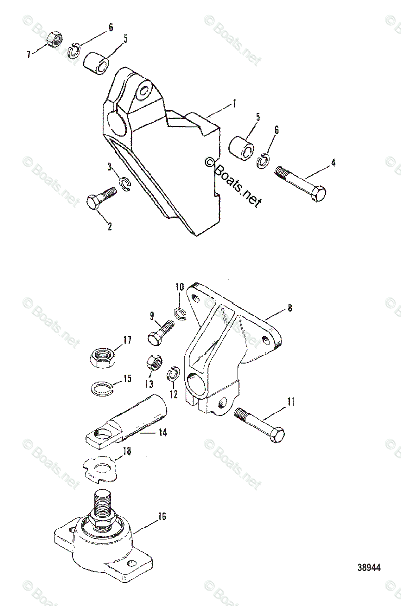 Mercruiser Inboard Gas Engines OEM Parts Diagram for TRANSMISSION AND