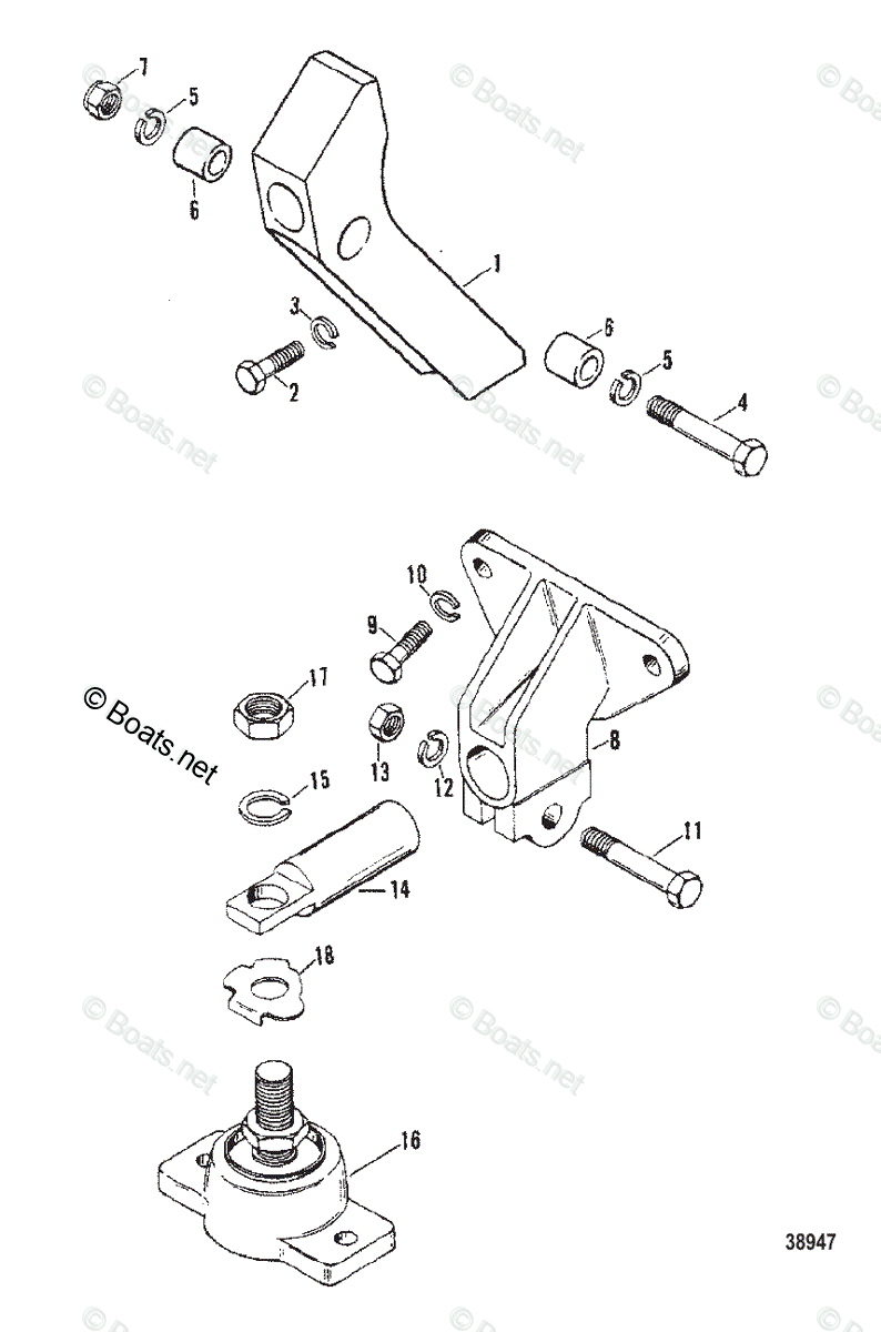 Mercruiser Inboard Gas Engines OEM Parts Diagram For TRANSMISSION AND ...