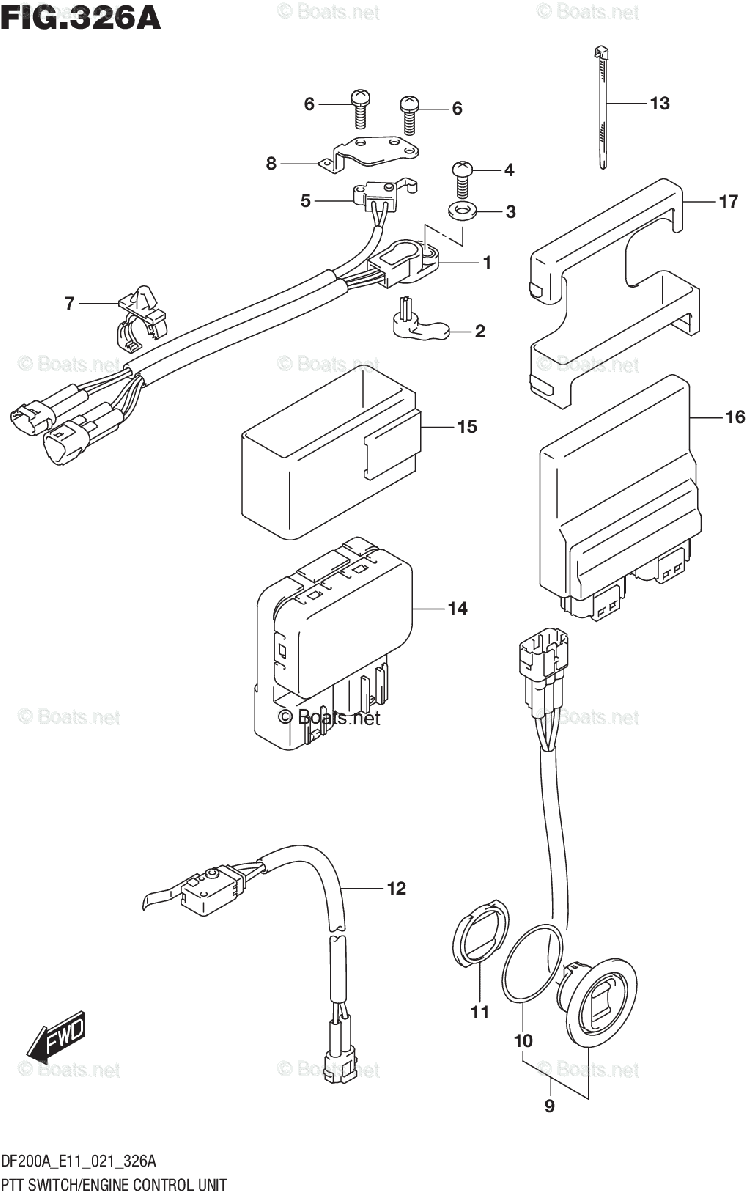 Suzuki Outboard 150HP OEM Parts Diagram for PTT SWITCH/ENGINE CONTROL ...