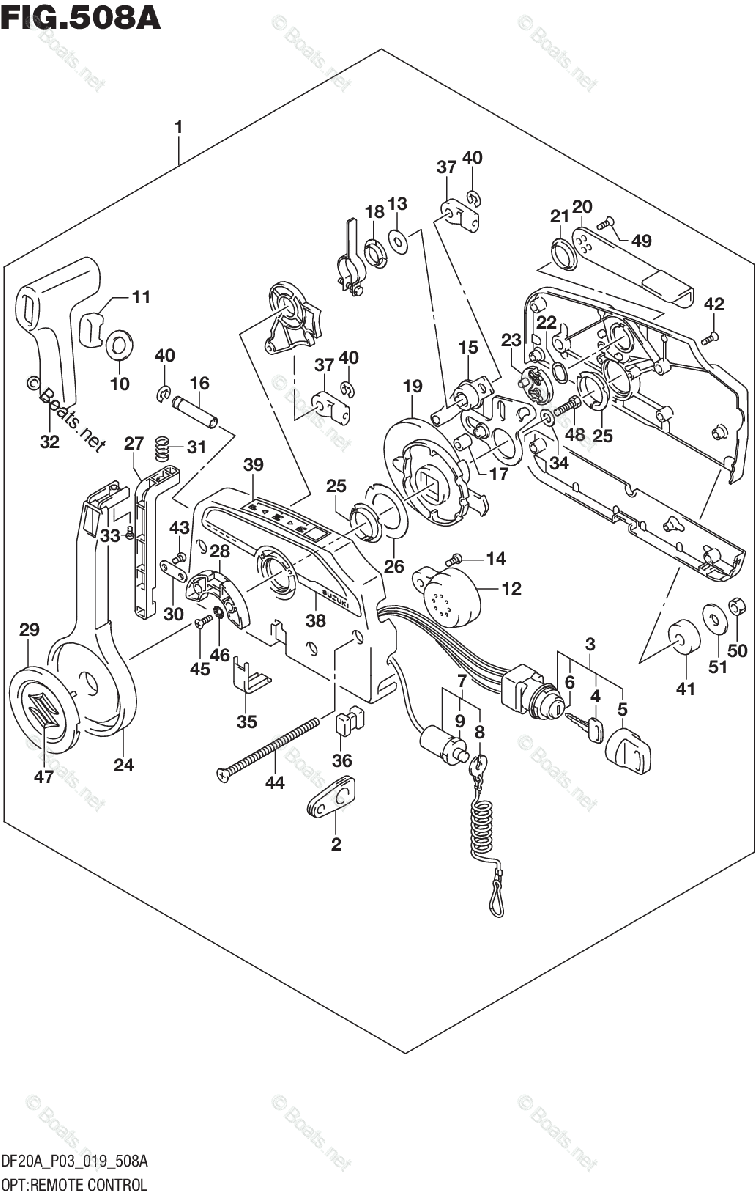 Suzuki Outboard 2019 OEM Parts Diagram for OPT:REMOTE CONTROL (DF9.9B ...