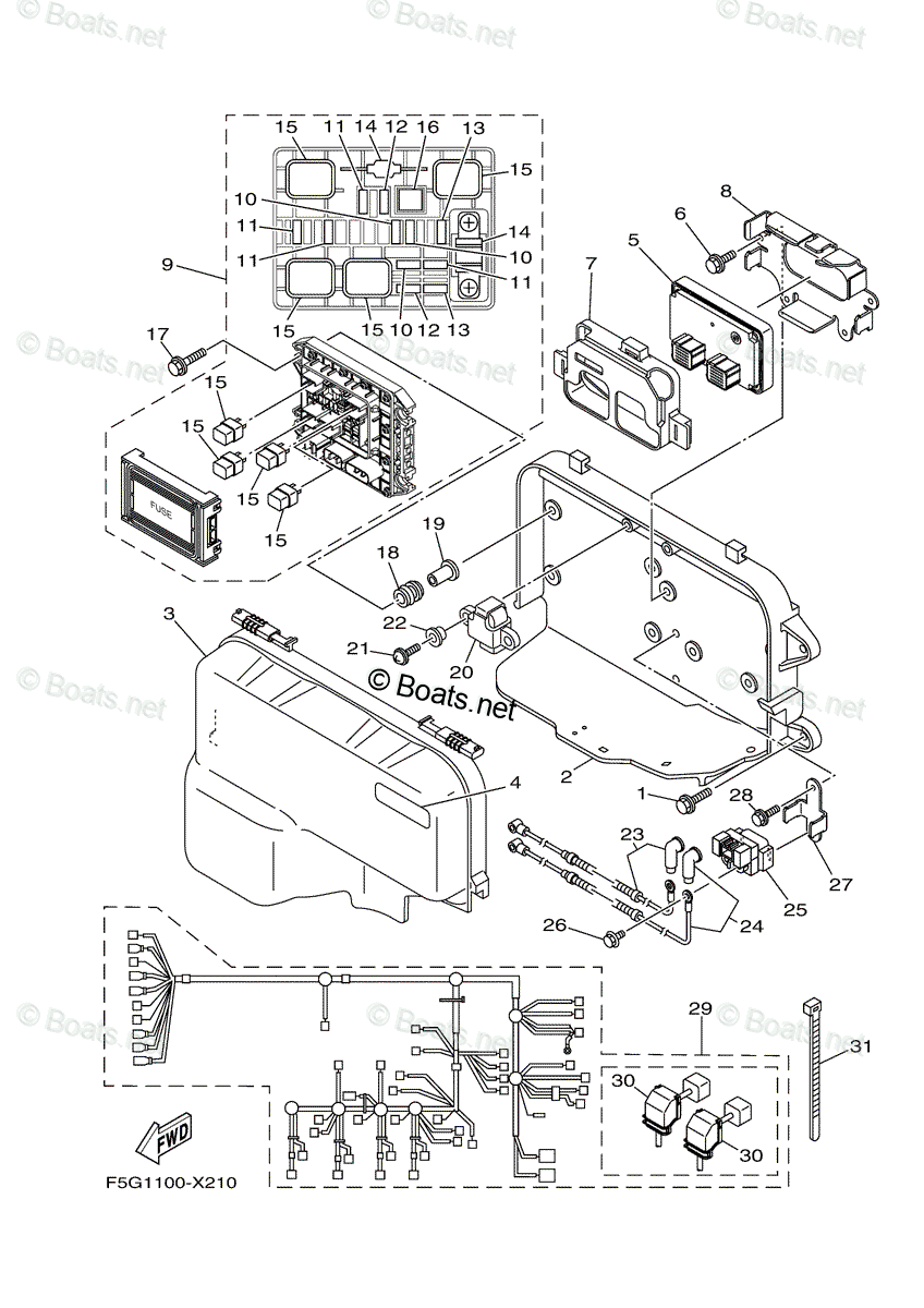 Yamaha Waverunner 2023 OEM Parts Diagram for ELECTRICAL (1 