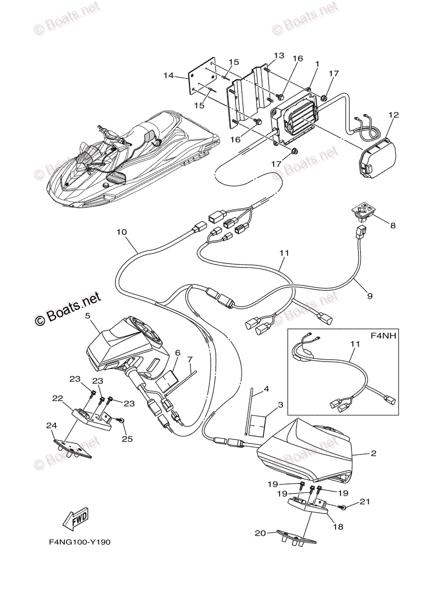 Yamaha Waverunner 2023 OEM Parts Diagram for ELECTRICAL 4 Yamaha Waverunner 2023 OEM Parts Diagram for ELECTRICAL 4