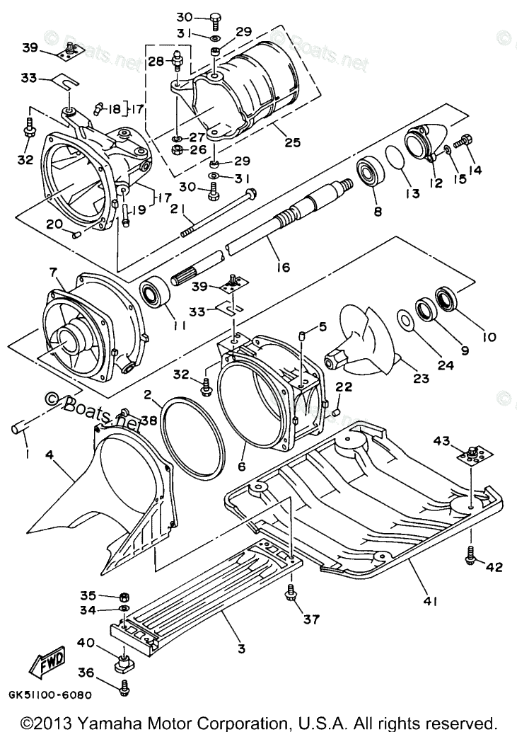 Yamaha Waverunner 1996 OEM Parts Diagram for Jet Unit 1 ...