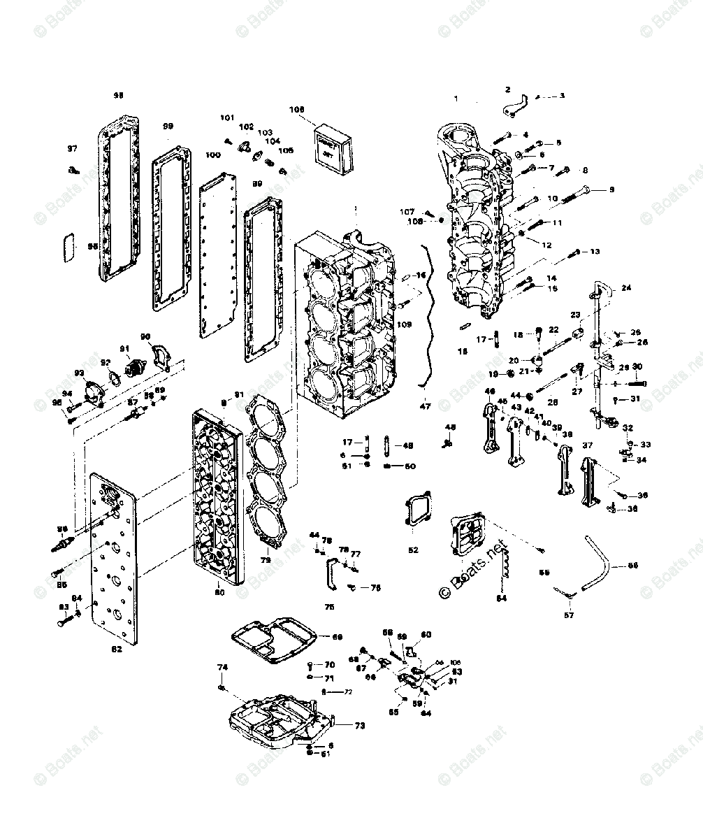 Chrysler Outboard 1981 OEM Parts Diagram for Power Head