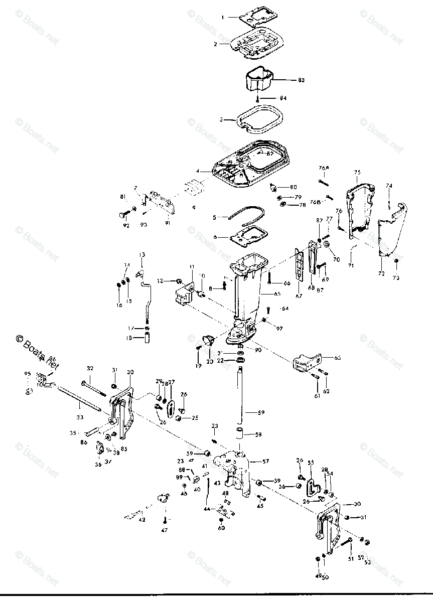 Chrysler Outboard 1975 OEM Parts Diagram for MOTOR LEG