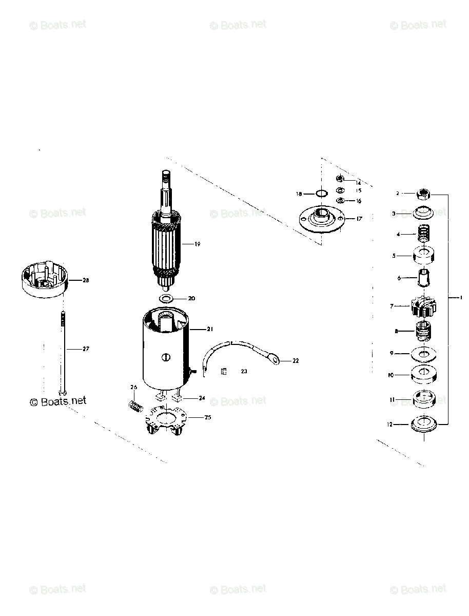 Chrysler Outboard 50HP OEM Parts Diagram for ELECTRIC STARTER ...