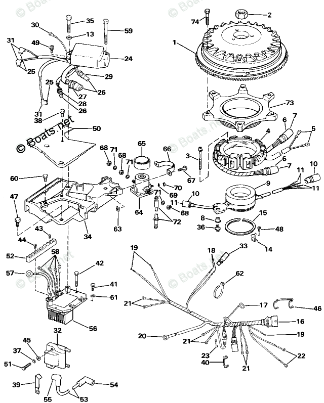 Johnson Outboard Parts by Year 1986 OEM Parts Diagram for Ignition