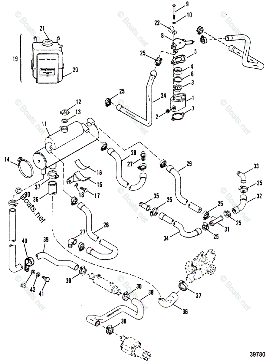 Mercury Mercruiser Sterndrive Parts By Year Mercruiser Oem Parts Diagram For Closed Cooling System Boats Net