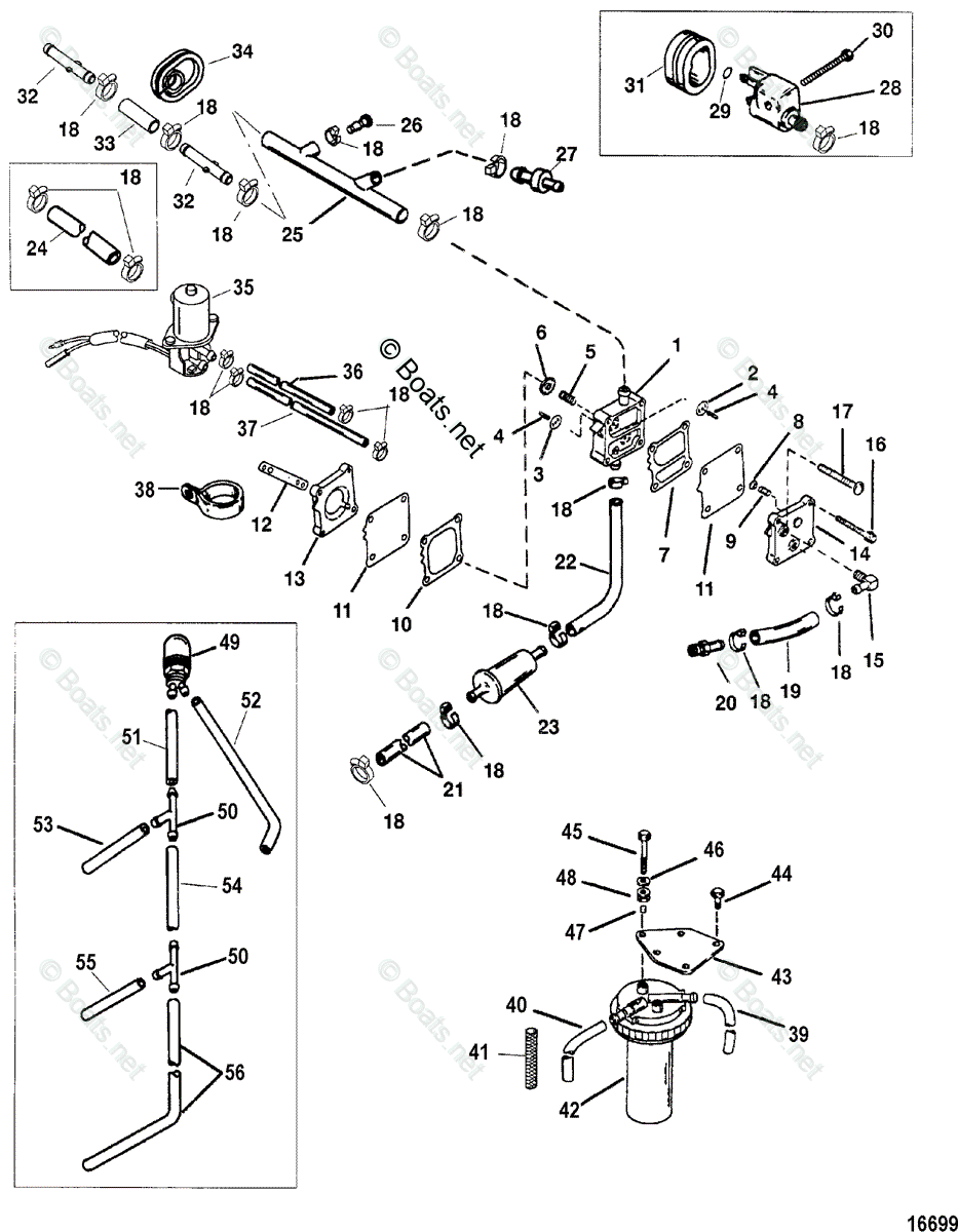 Mercury Outboard Parts By Year Mercury Mariner Mark Force Chrysler Sears Sportjet Mercury Outboard Oem Parts Diagram For Fuel Pump Boats Net