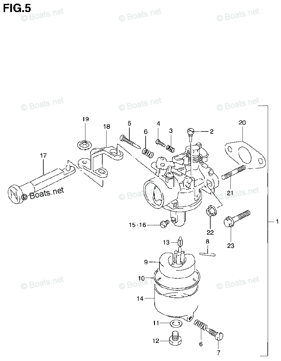 Suzuki Outboard 1994 OEM Parts Diagram for CARBURETOR (DT4)
