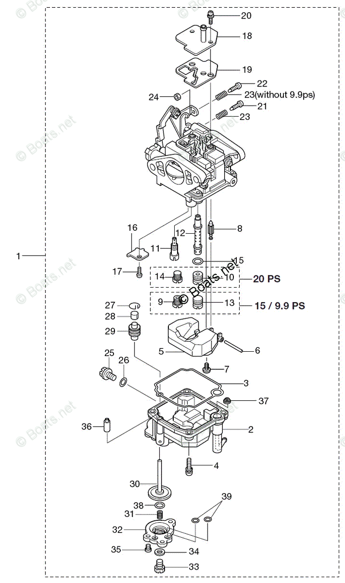 Nissan Outboard 2011 OEM Parts Diagram for CARBURETOR