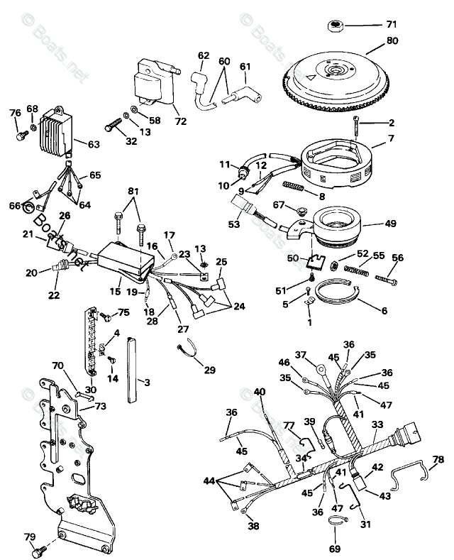 Johnson Outboard Parts by Year 1993 OEM Parts Diagram for Ignition