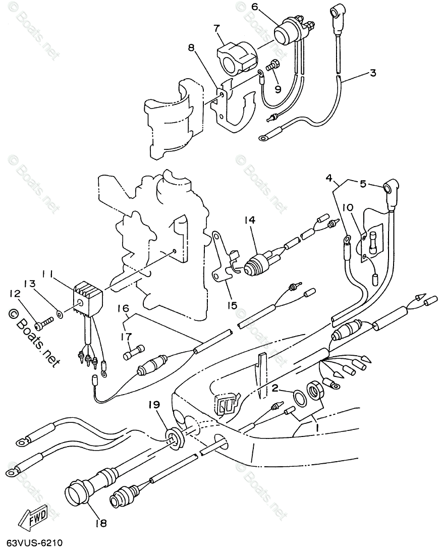 Yamaha Outboard 15HP OEM Parts Diagram for Electrical 2 (EH ...