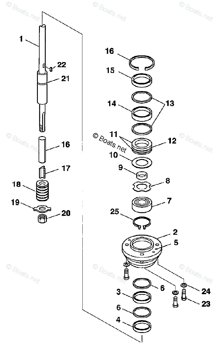 Yamaha Jet Drive 50HP OEM Parts Diagram for Drive 1