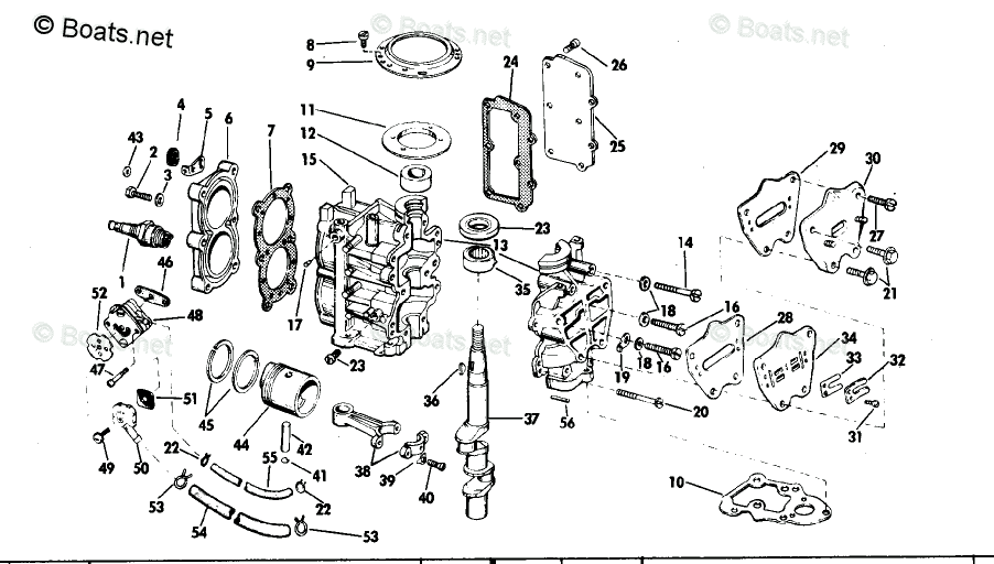 Johnson Outboard Parts by HP 4HP OEM Parts Diagram for Powerhead Group