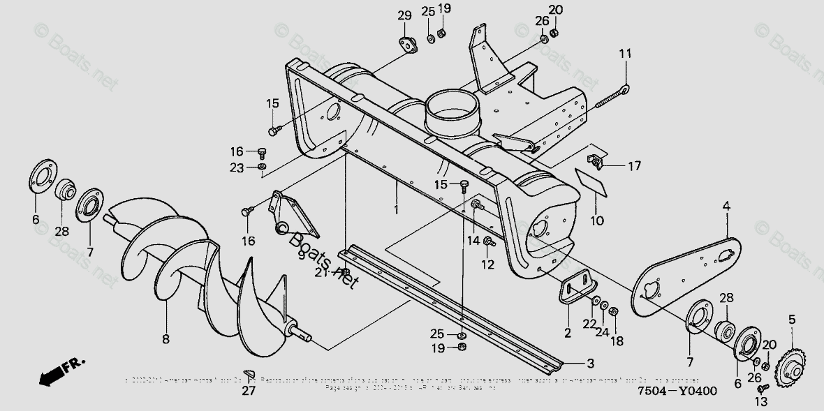 Honda Lawn Tractors HT3810ST SNOW THROWER OEM Parts Diagram for SNOW