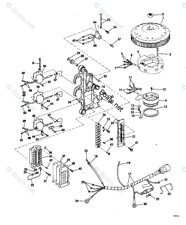 Evinrude Outboard Parts by HP 75HP OEM Parts Diagram for Ignition