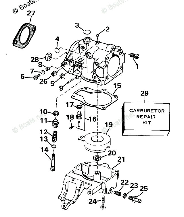 Johnson Outboard Parts By Hp 25hp Oem Parts Diagram For Carburetor Boats Net