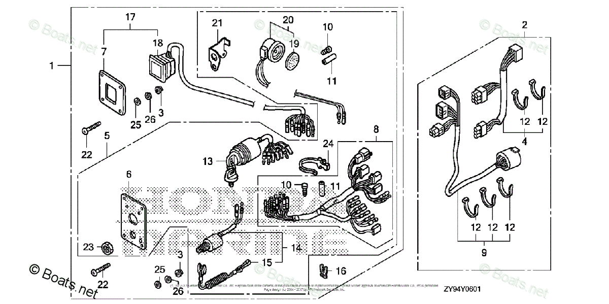 Honda Outboard Parts by HP & Serial Range 90HP OEM Parts Diagram for
