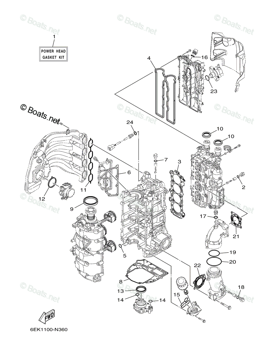 Yamaha Outboard 2022 OEM Parts Diagram for Repair Kit 1 Yamaha Outboard 2022 OEM Parts Diagram for Repair Kit 1