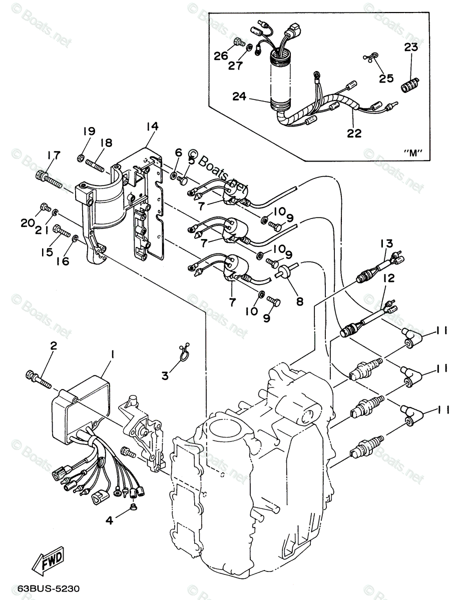 Yamaha Outboard 1998 OEM Parts Diagram for ELECTRICAL (1