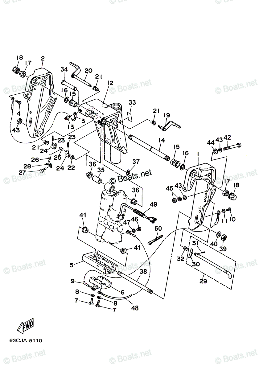 わふ Yamaha Outboard 1998 OEM Parts Diagram for Bracket 1 Power