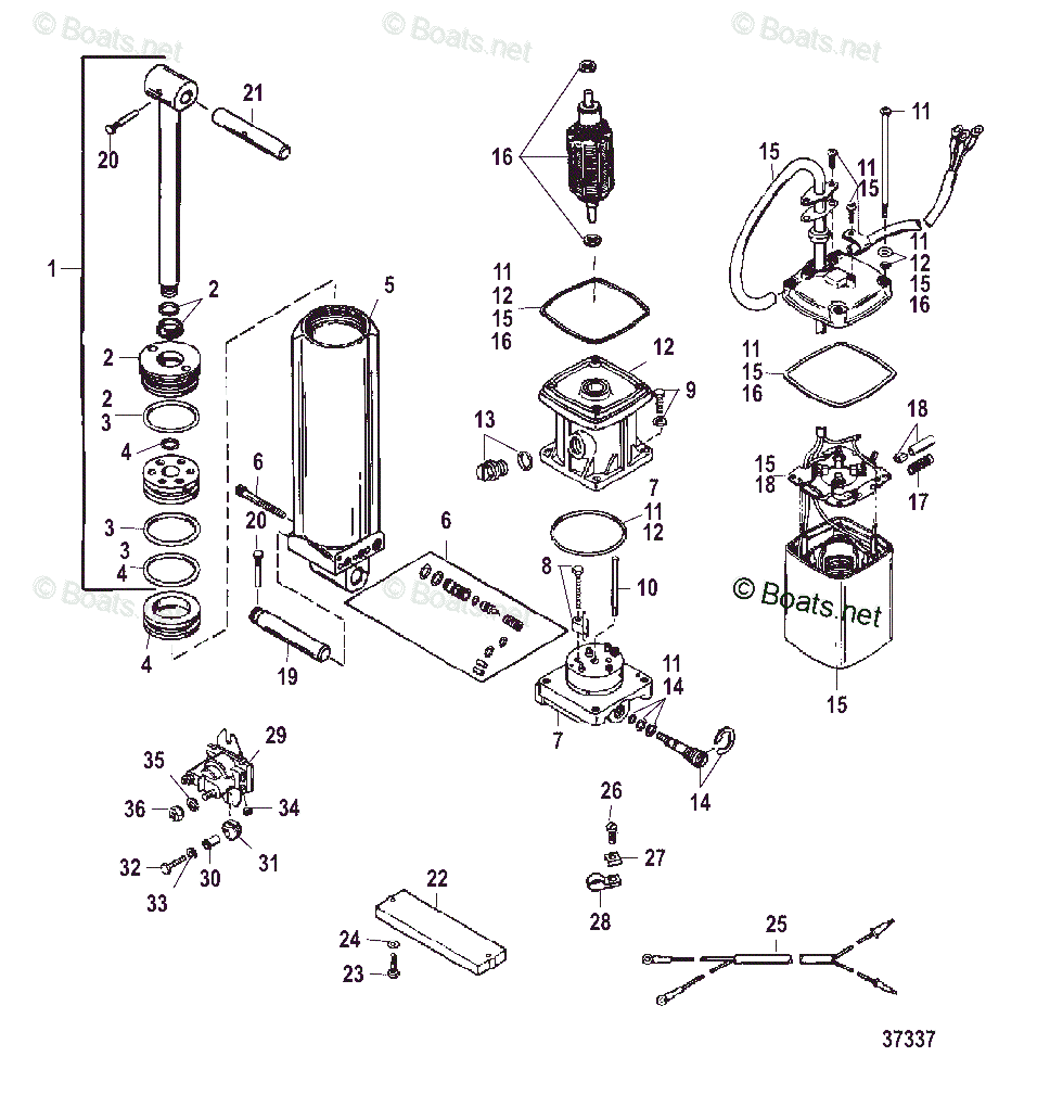 Mercury Outboard 115HP OEM Parts Diagram for POWER TRIM(BLACK FILL PLUG ...