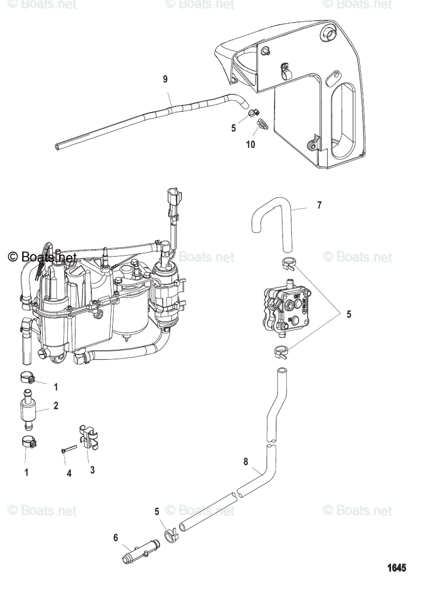 Mercury Outboard 250HP OEM Parts Diagram for Fuel System