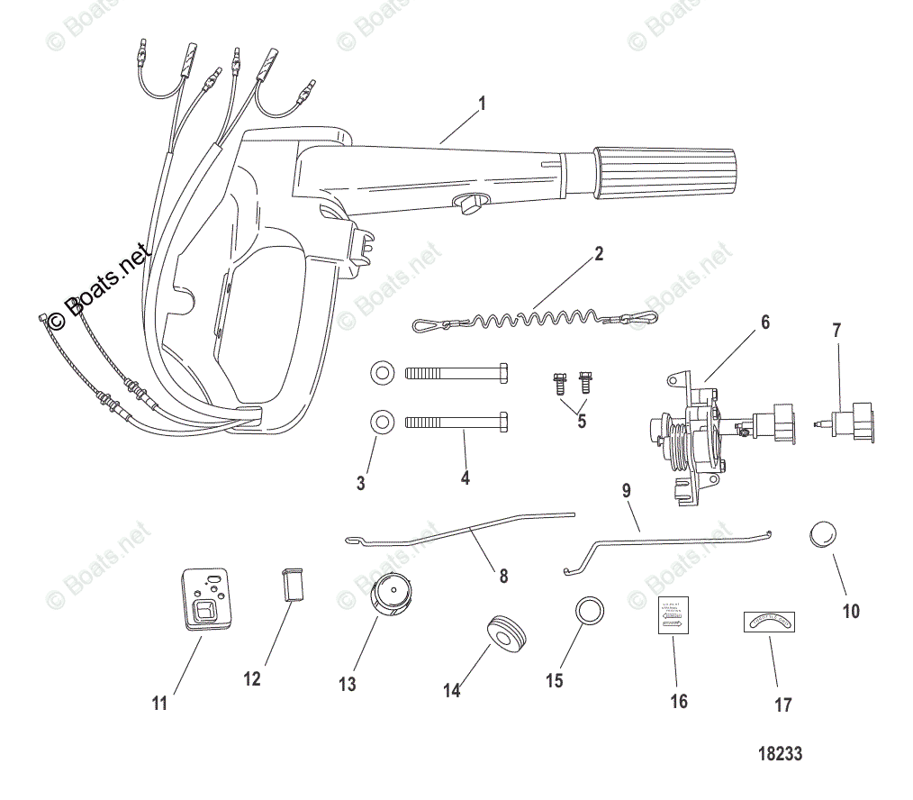 Mercury Outboard 8HP OEM Parts Diagram for Tiller Handle Conversion Kit 8/9.9 Hp Manual