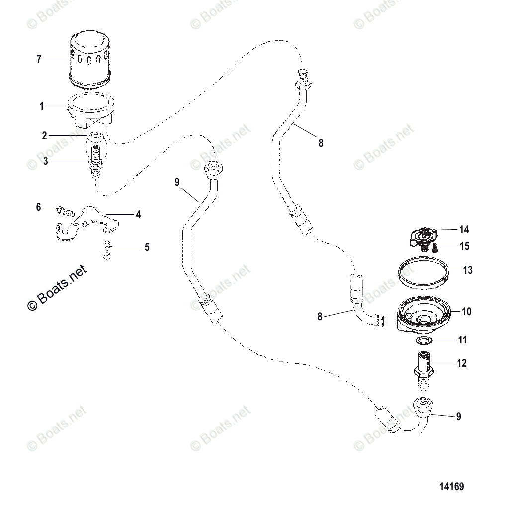 Mercruiser Sterndrive Gas Engines OEM Parts Diagram for REMOTE OIL