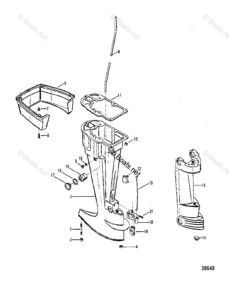 Mercury Outboard 9.8HP OEM Parts Diagram for Driveshaft ...