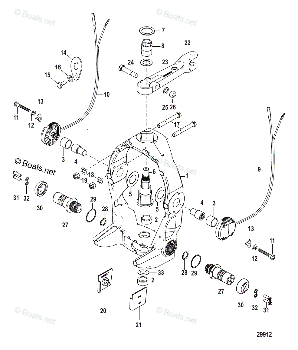 Mercruiser Sterndrive Transoms OEM Parts Diagram for GIMBAL RING AND