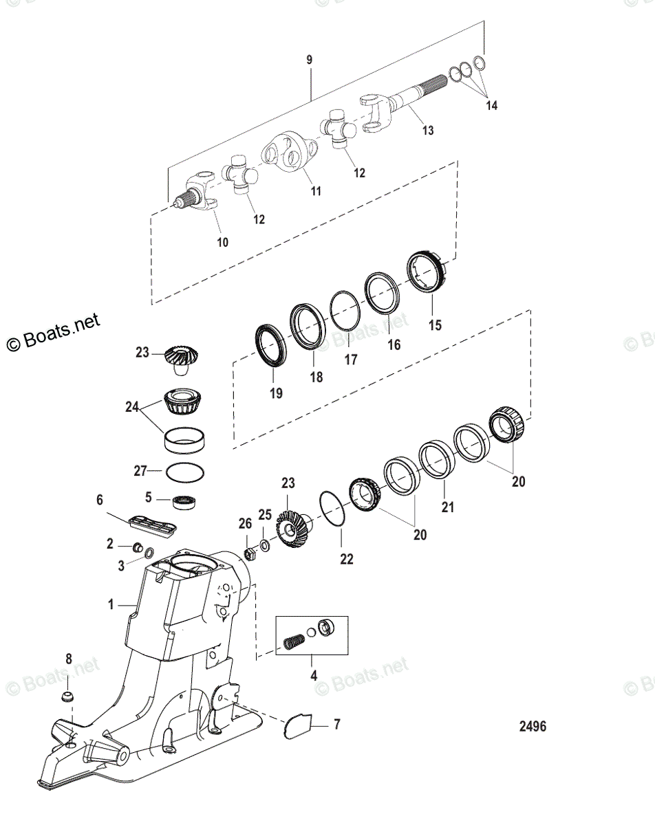 Mercruiser Sterndrive Outdrives OEM Parts Diagram for DRIVESHAFT