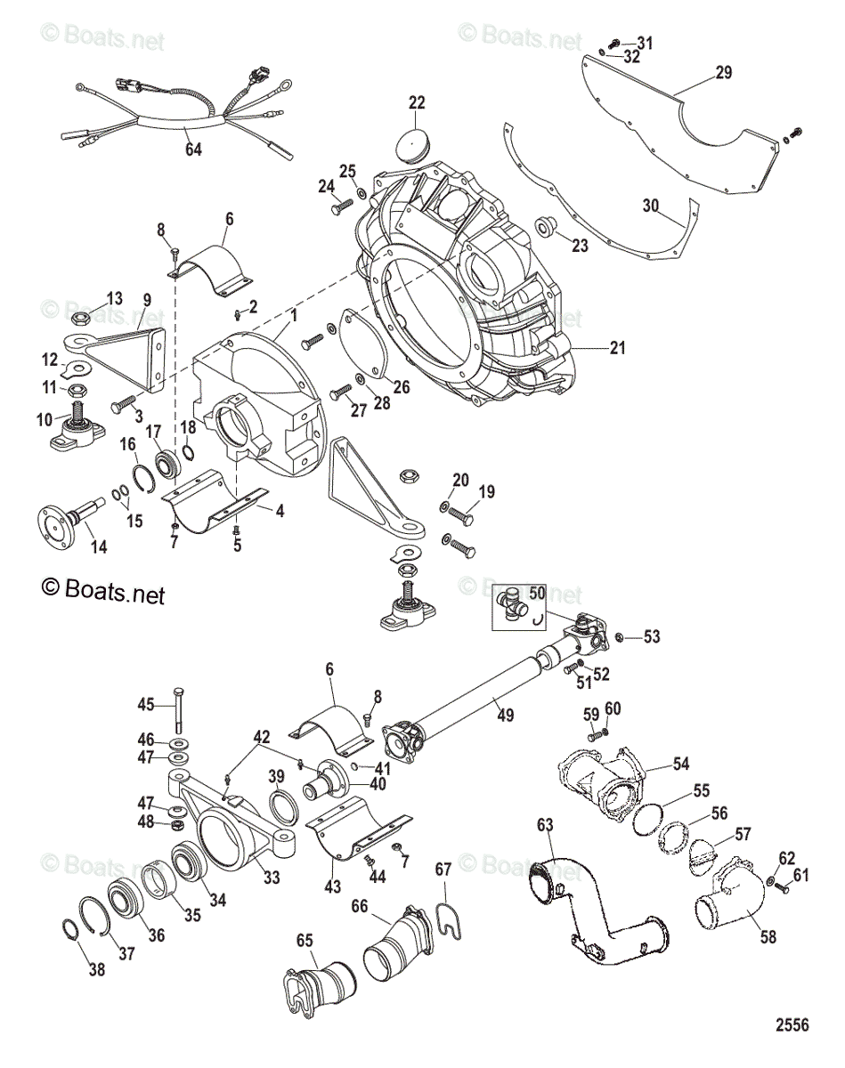 Mercruiser Sterndrive Gas Engines Oem Parts Diagram For Jackshaft Components