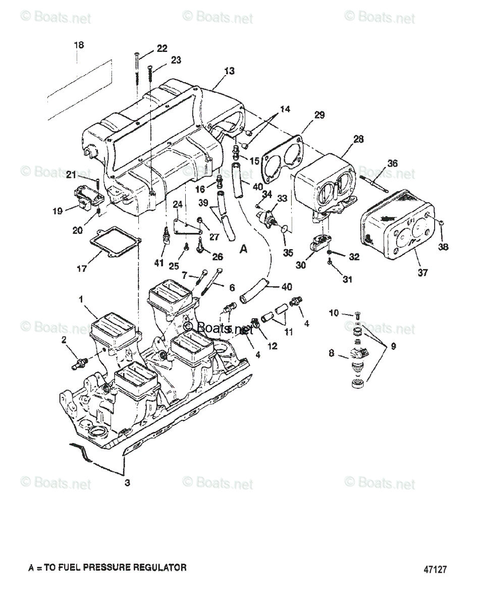 Mercruiser Sterndrive Gas Engines OEM Parts Diagram for