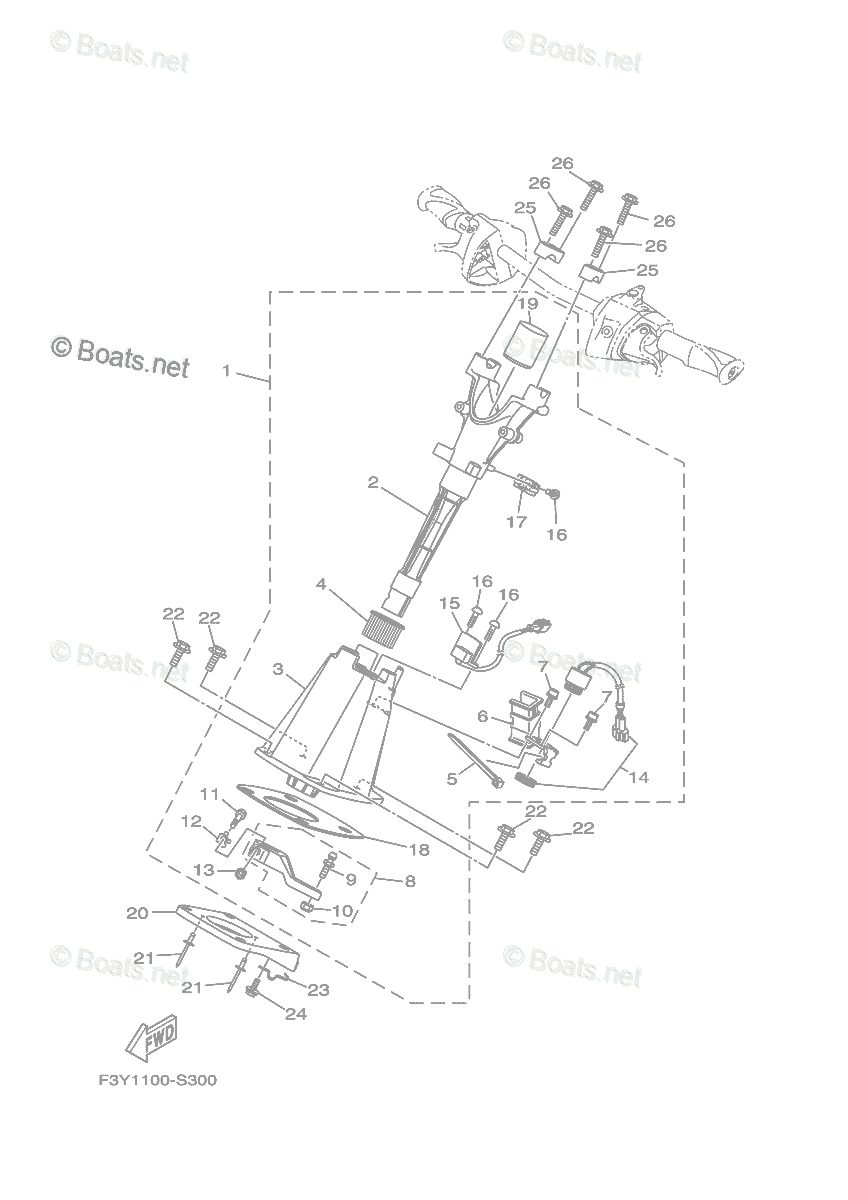 Yamaha Waverunner 2023 OEM Parts Diagram for Steering 2